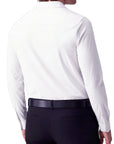 White dress shirt and black pants on a white background