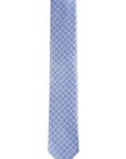 Blue checkered tie on a white background