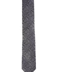 Black tie with white floral pattern on a white background