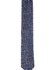 Navy floral patterned tie on a white background