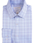 Blue checkered dress shirt with 'Bill Blass' label on a white background