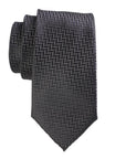 Black patterned tie on a white background