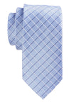 Light blue checkered tie on a white background